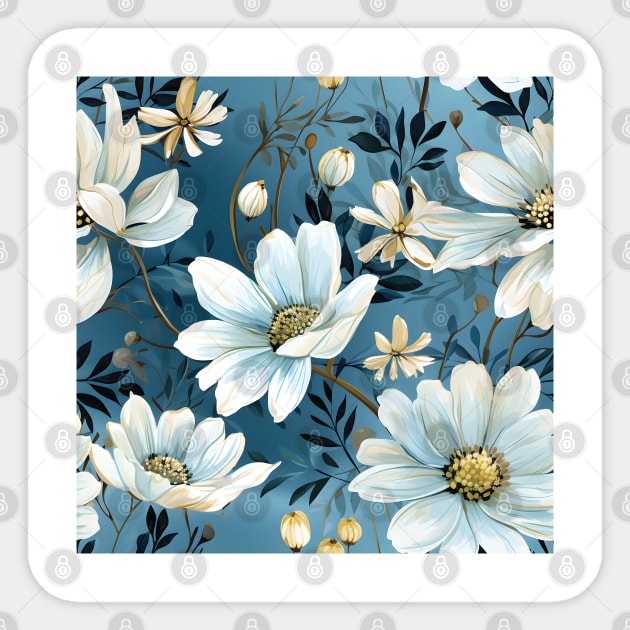 Alpine Whispers: Edelweiss Flowers Pattern Sticker by Arsy Art